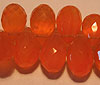 Faceted carnelian drops from orissagems